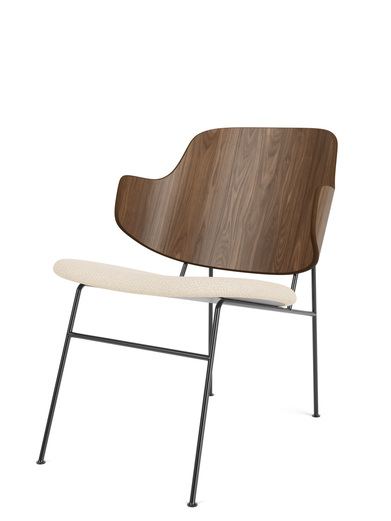 Fauteuil lounge rembourré avec assise basse et profonde incurvée pour salon et couloir