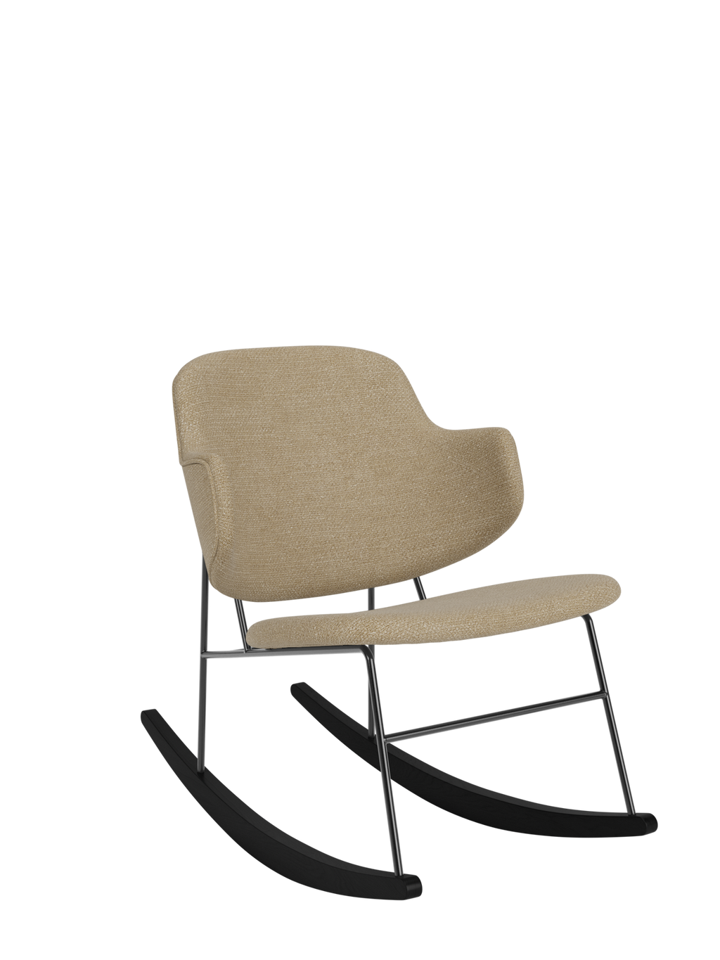 Fauteuil à bascule rembourré avec cadre en acier pour le salon et le couloir