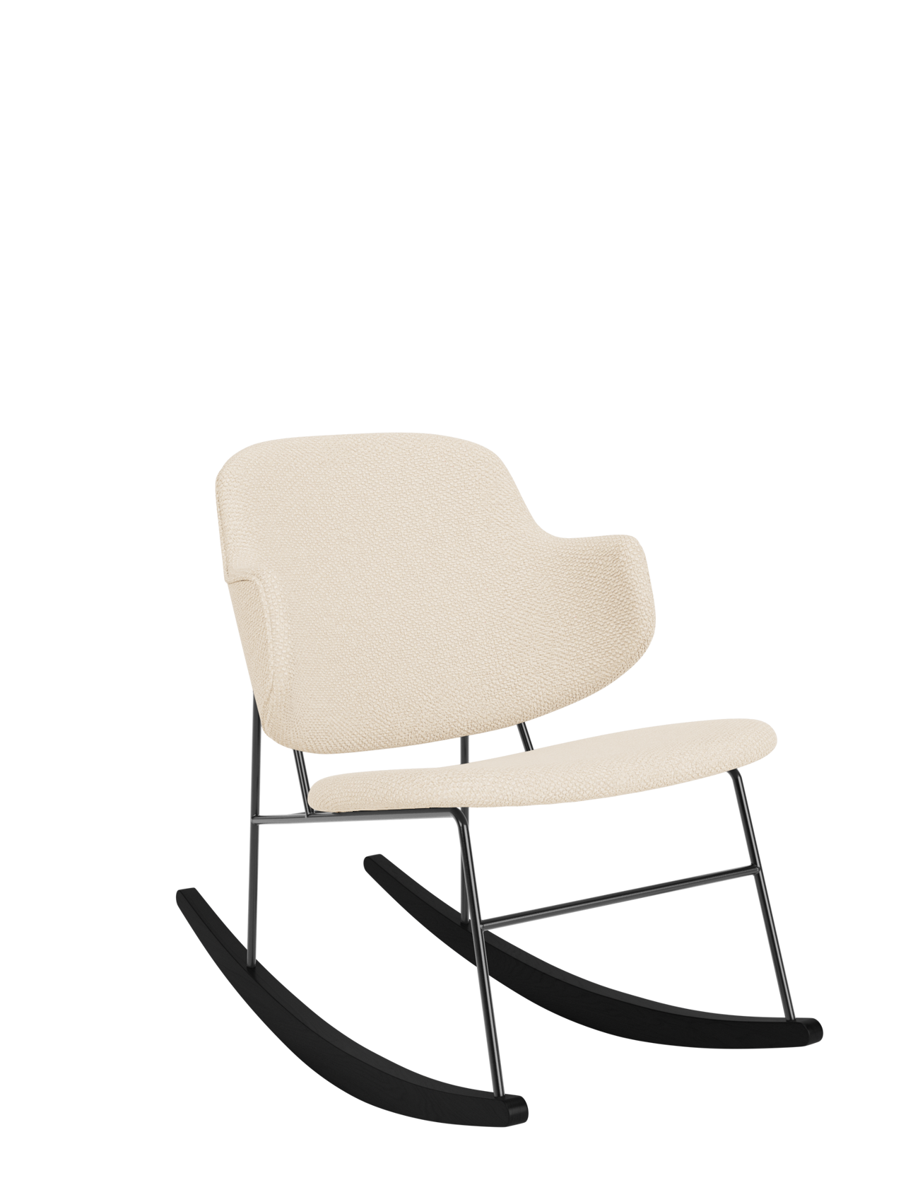 Fauteuil à bascule rembourré avec cadre en acier pour le salon et le couloir
