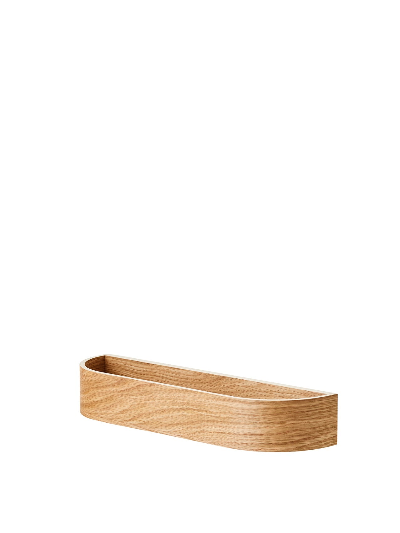 Étagère murale en placage de chêne scandinave avec rangement double face pour couloir