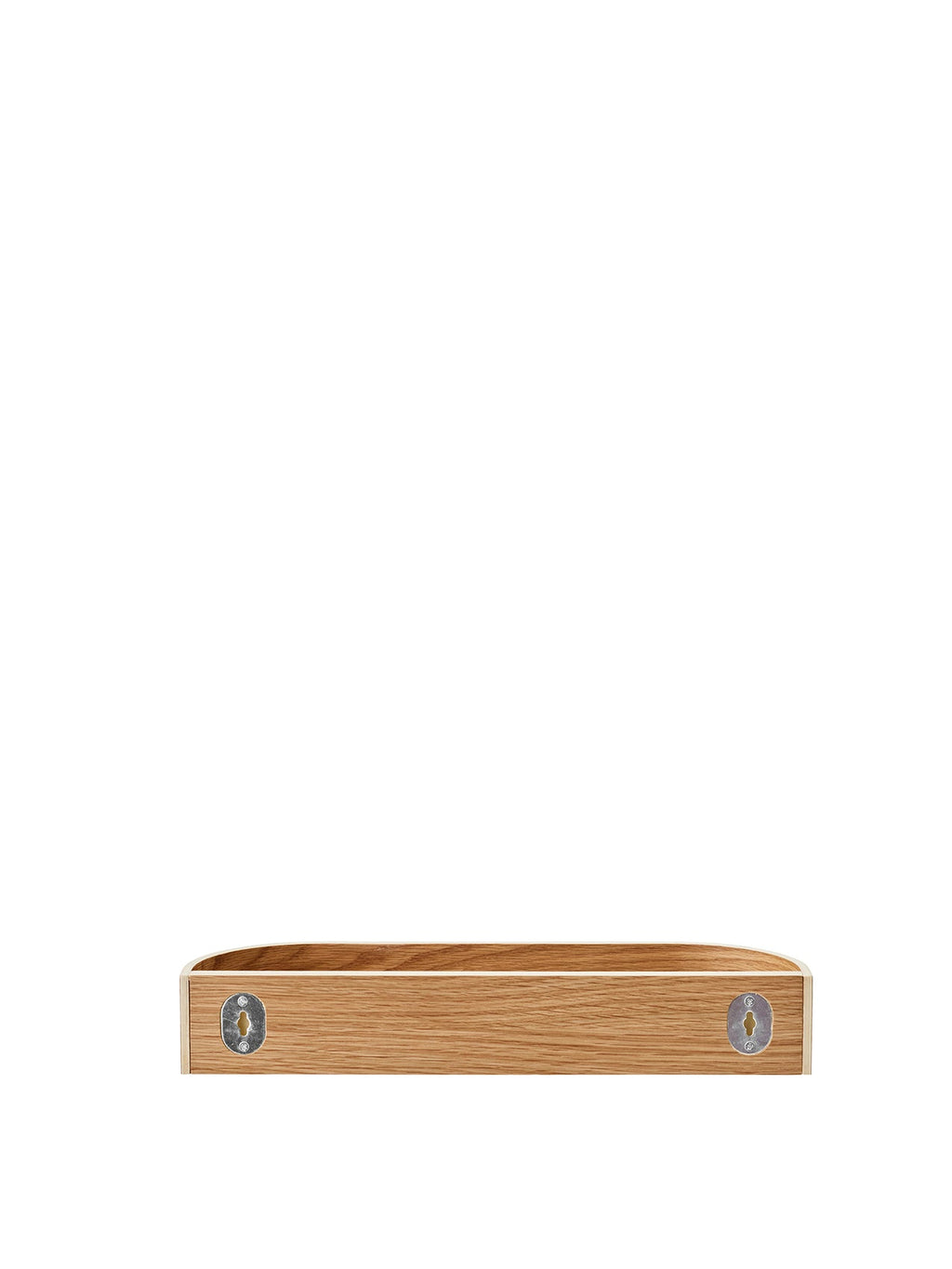 Étagère murale en placage de chêne scandinave avec rangement double face pour couloir