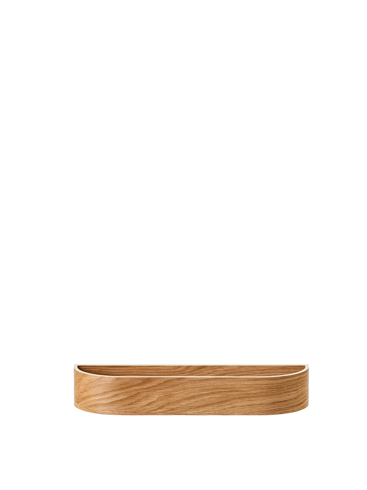 Étagère murale en placage de chêne scandinave avec rangement double face pour couloir