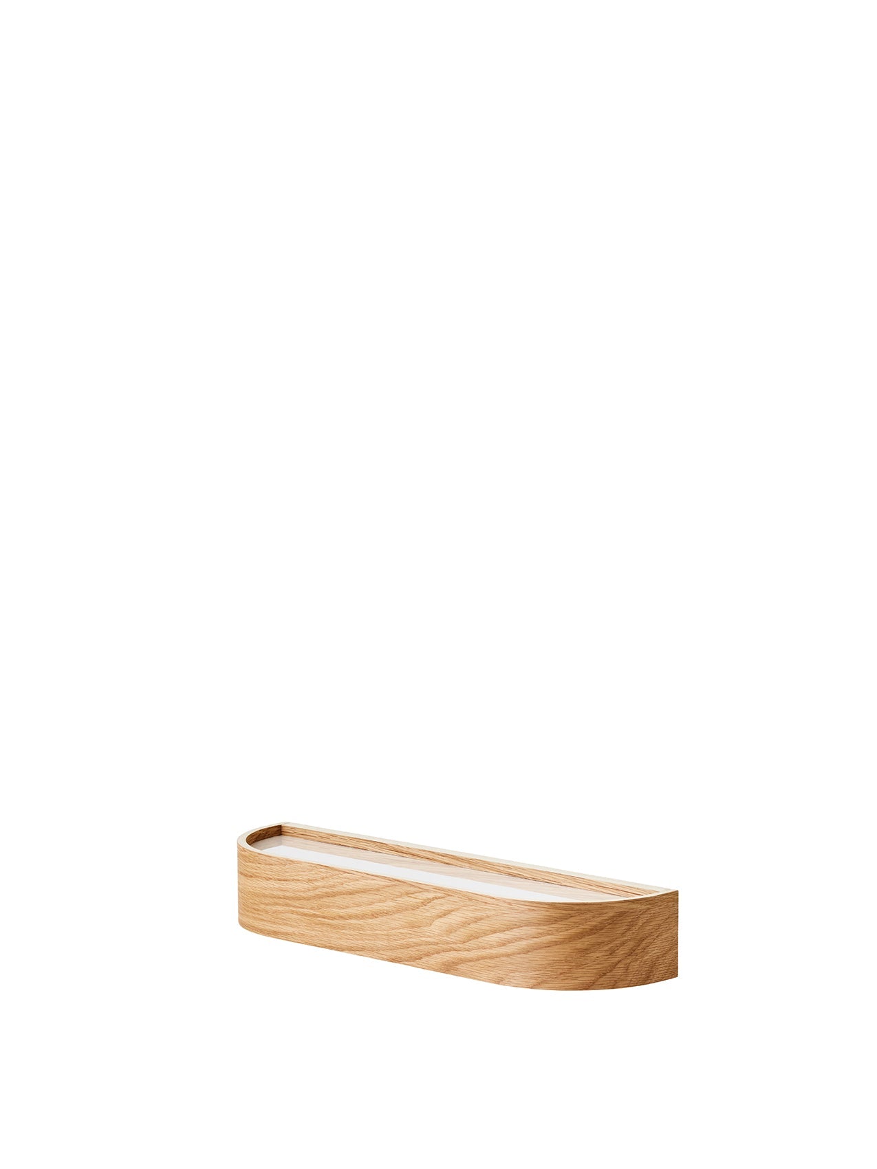 Étagère murale en placage de chêne scandinave avec rangement double face pour couloir