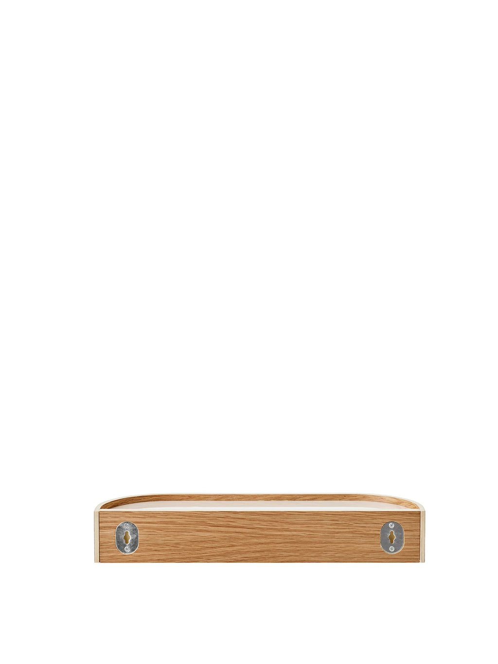 Étagère murale en placage de chêne scandinave avec rangement double face pour couloir