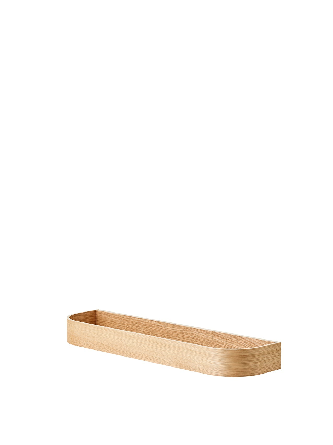 Étagère murale en placage de chêne scandinave avec rangement double face pour couloir