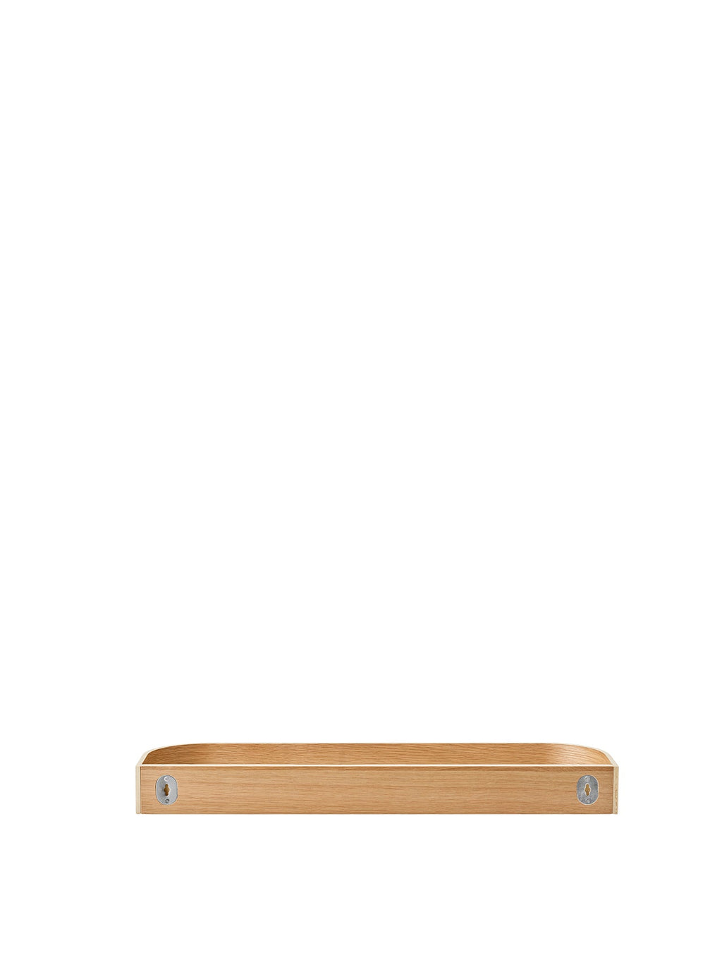 Étagère murale en placage de chêne scandinave avec rangement double face pour couloir