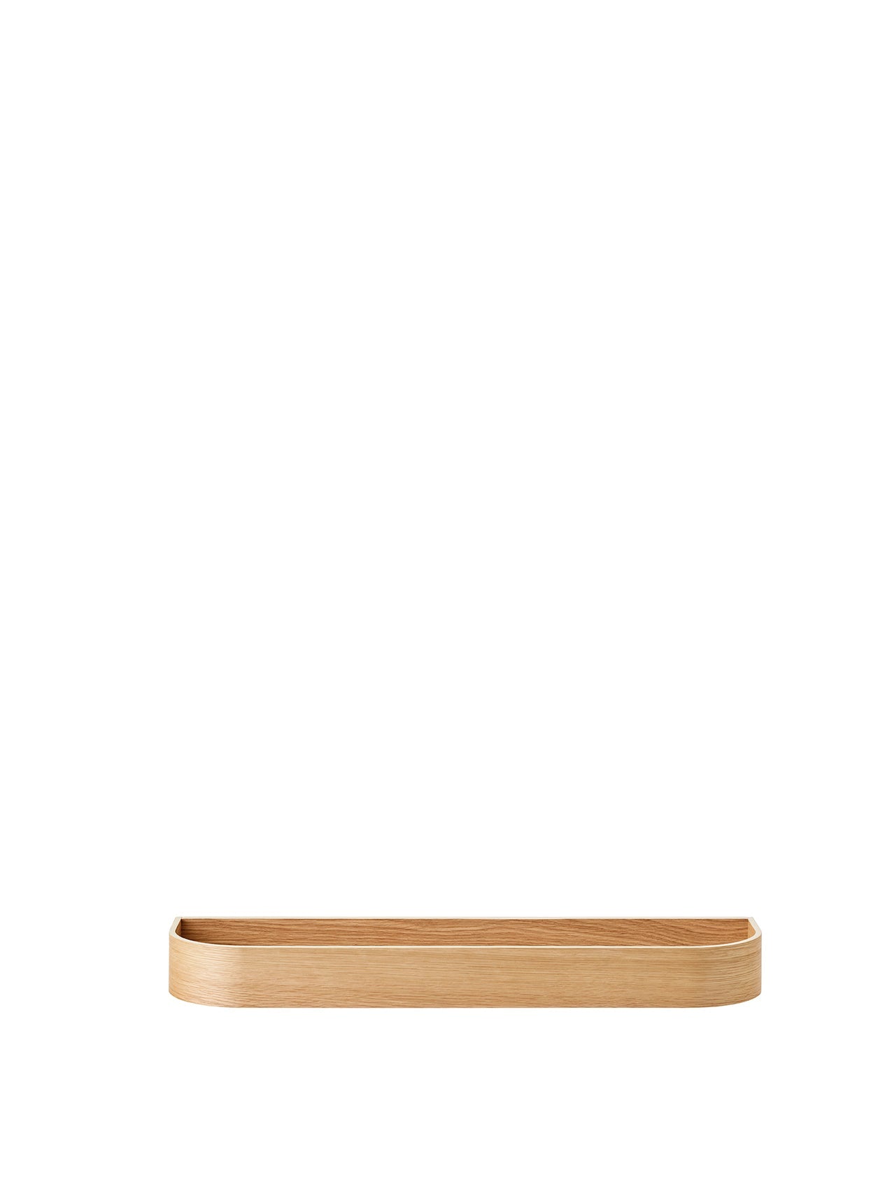 Étagère murale en placage de chêne scandinave avec rangement double face pour couloir