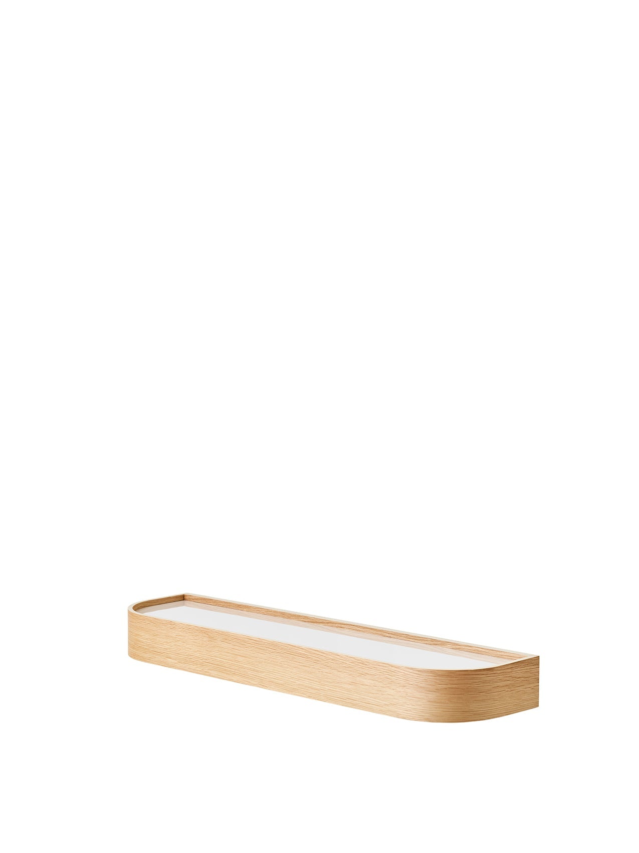 Étagère murale en placage de chêne scandinave avec rangement double face pour couloir