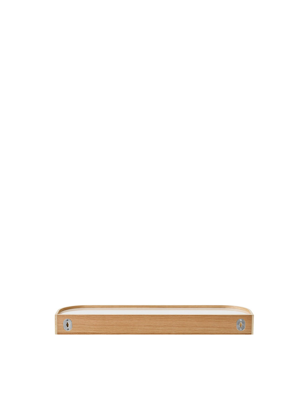 Étagère murale en placage de chêne scandinave avec rangement double face pour couloir