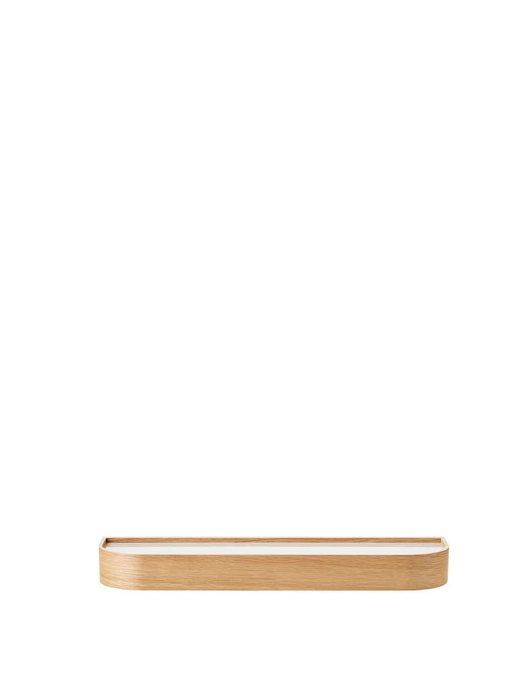 Étagère murale en placage de chêne scandinave avec rangement double face pour couloir