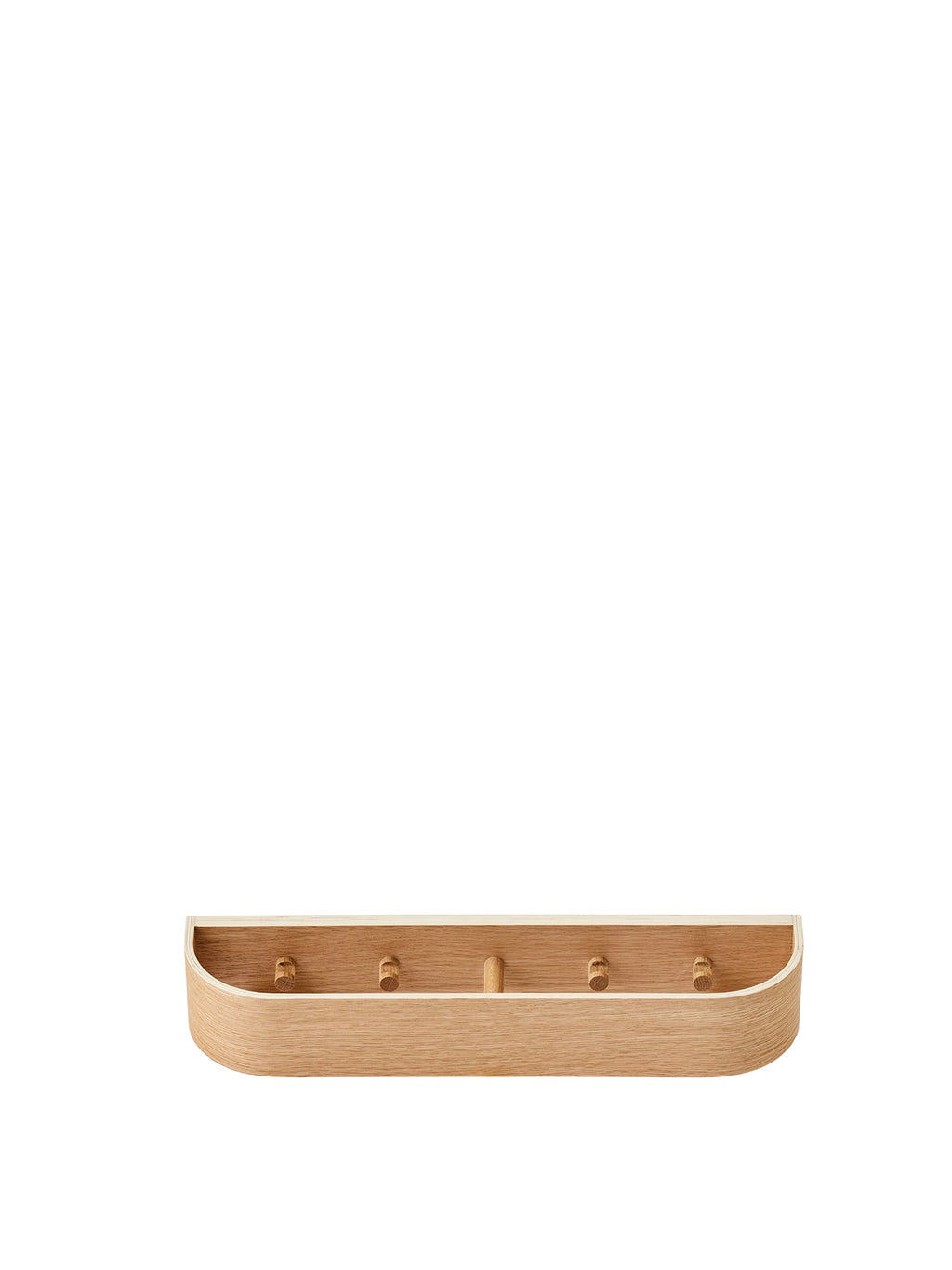 Porte-manteau mural en chêne scandinave avec crochets escamotables pour entrée