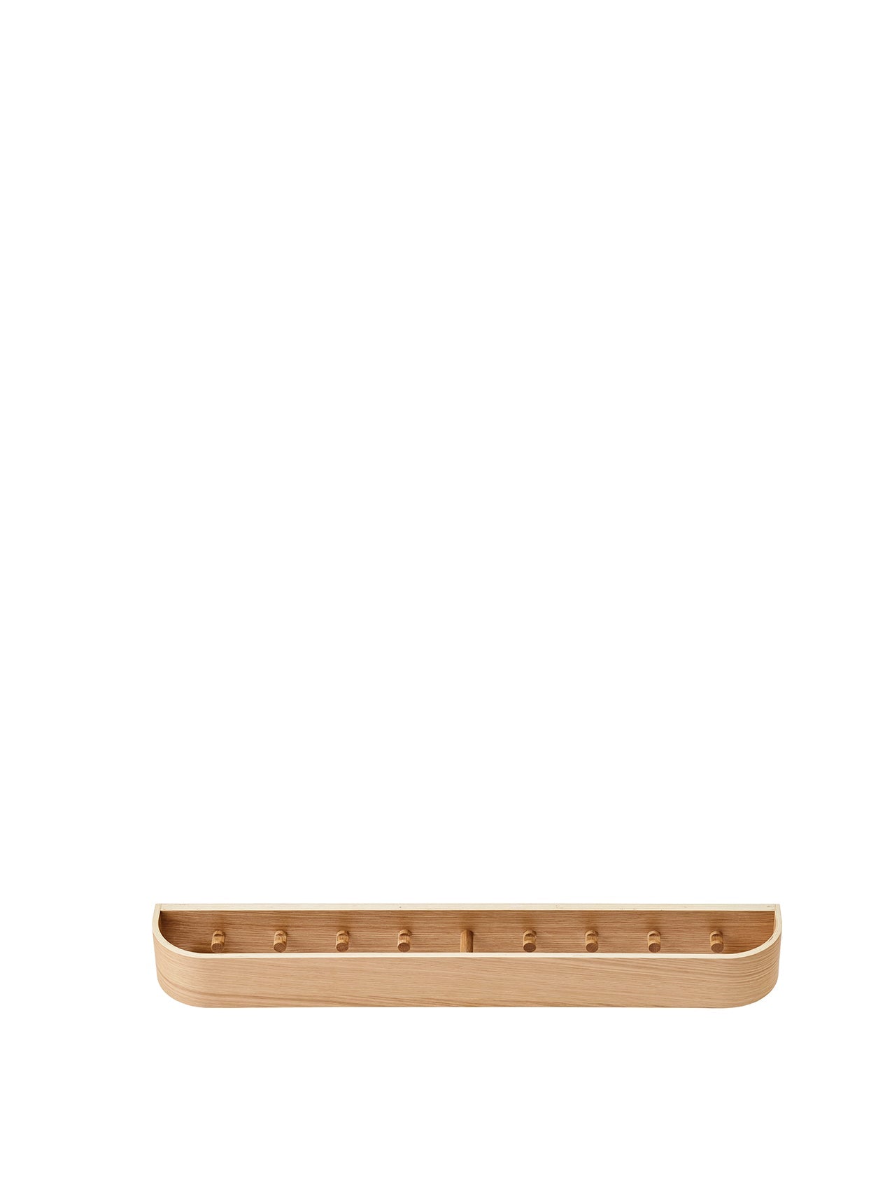 Porte-manteau mural en chêne scandinave avec crochets escamotables pour entrée