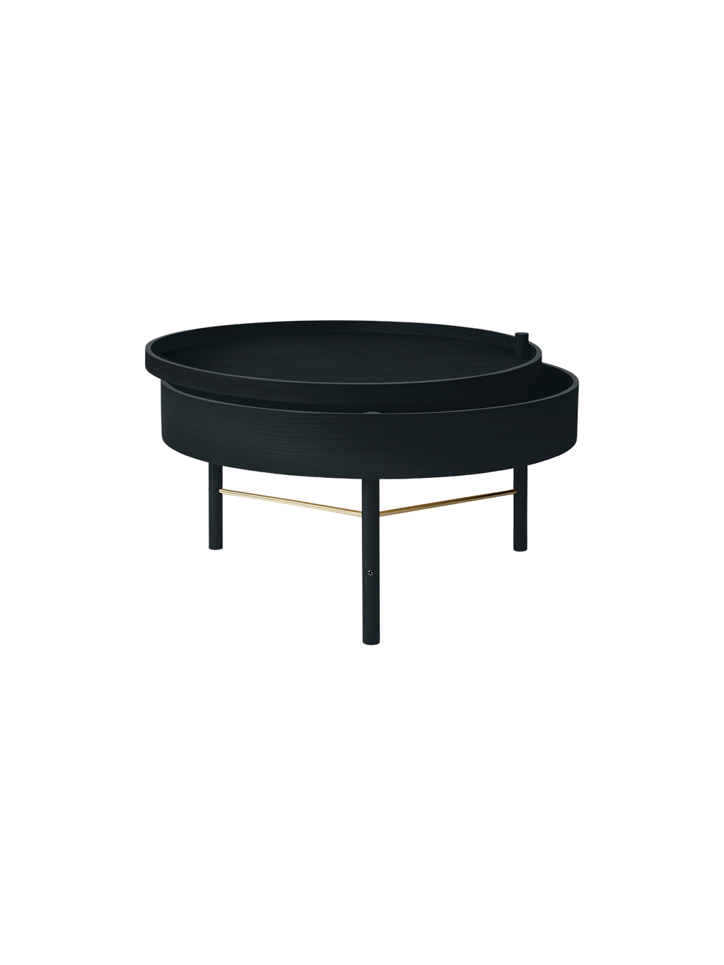 Table d'appoint moderne en bois avec compartiment de rangement à couvercle rotatif pour salon