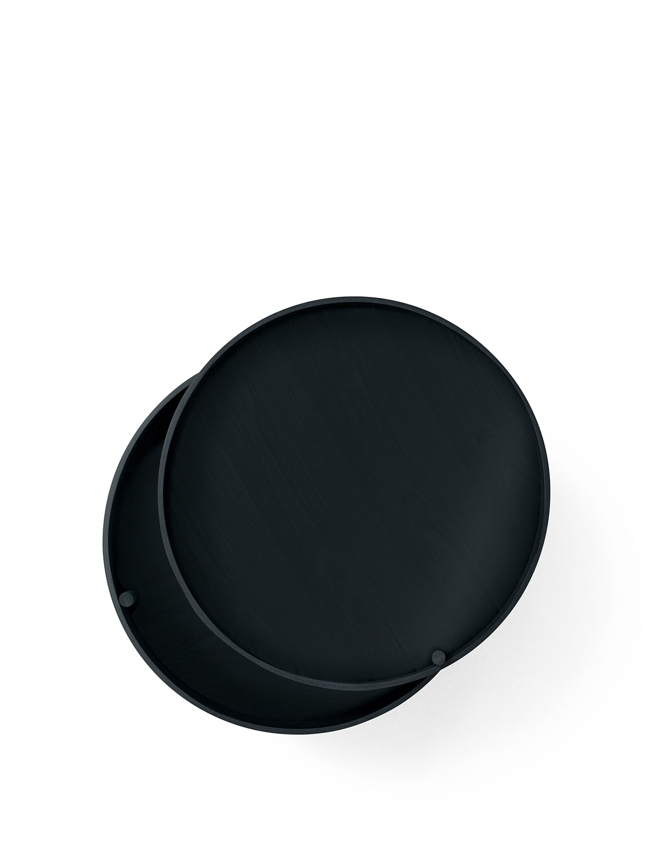 Table d'appoint moderne en frêne noir avec compartiment de rangement à couvercle rotatif pour salon