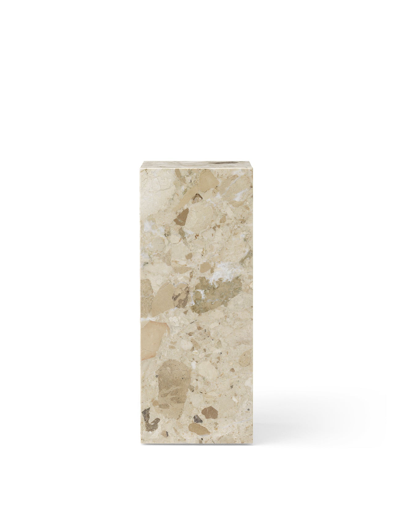 Piédestal minimaliste en marbre et pierre avec une forme sculpturale élancée pour le salon et le couloir