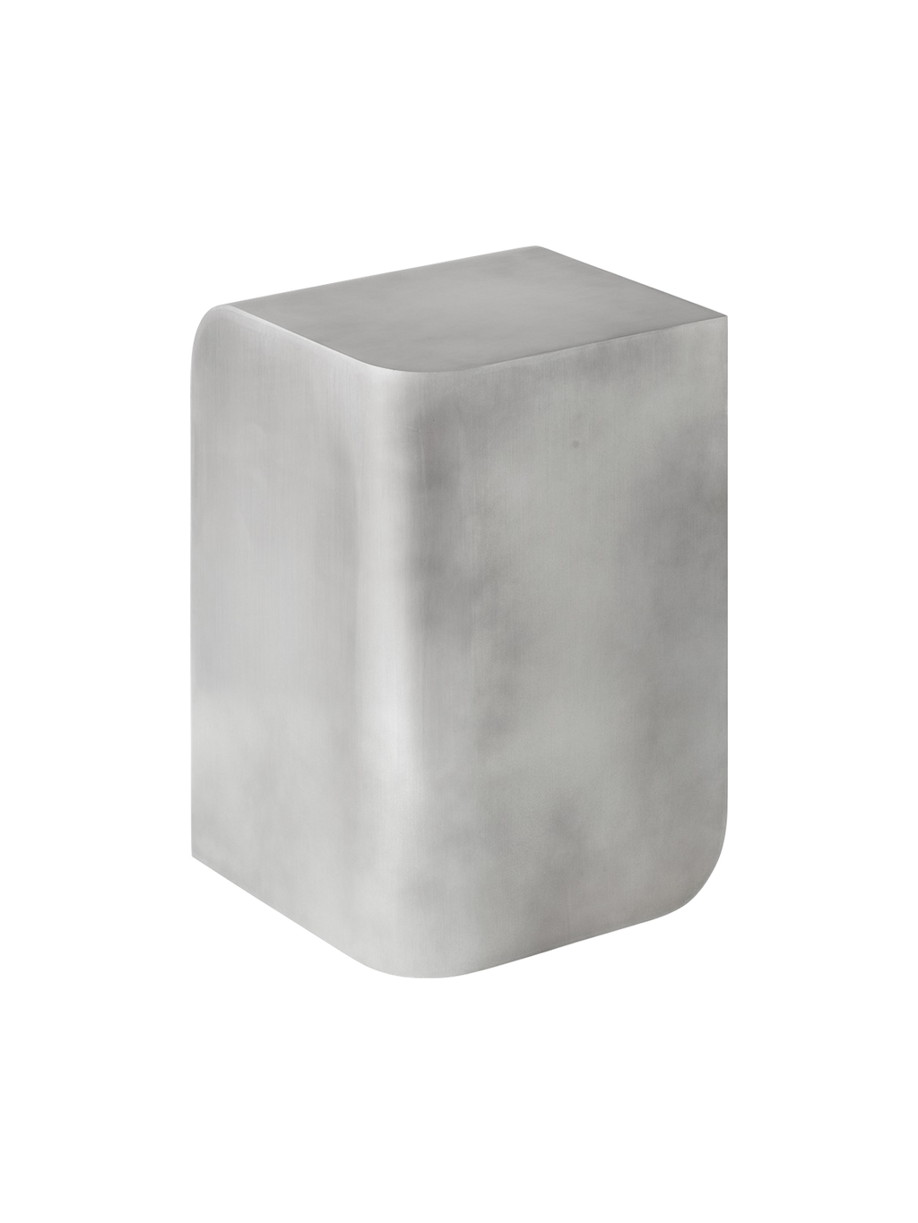 Table d'appoint moderne en aluminium poli avec surface courbée protégée par laque pour salon