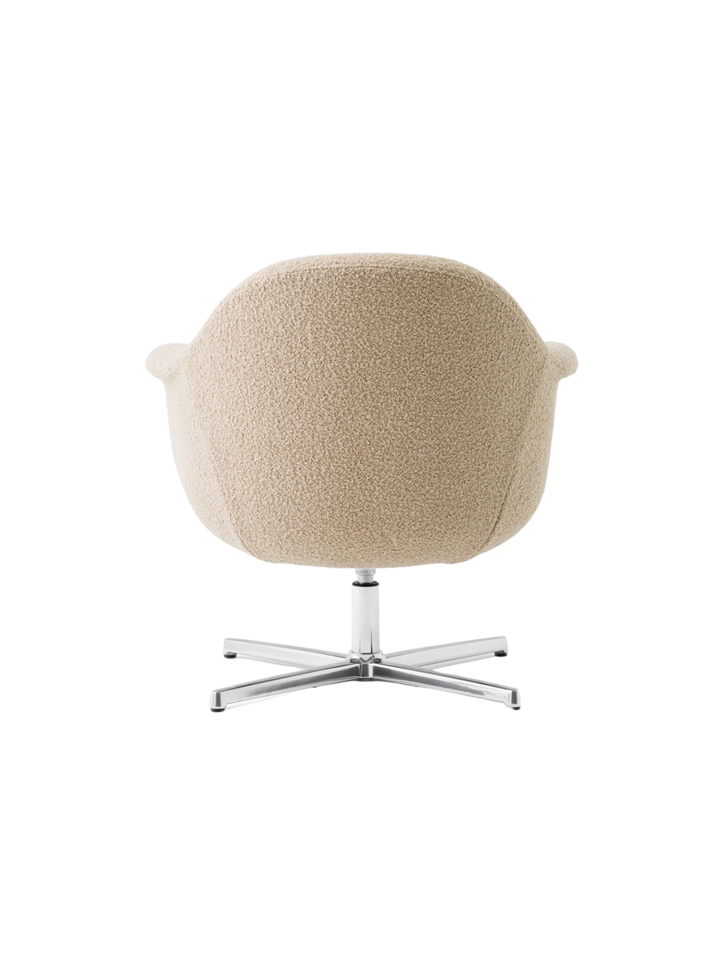 Fauteuil lounge pivotant contemporain en tissu avec piètement étoile en aluminium pour salon