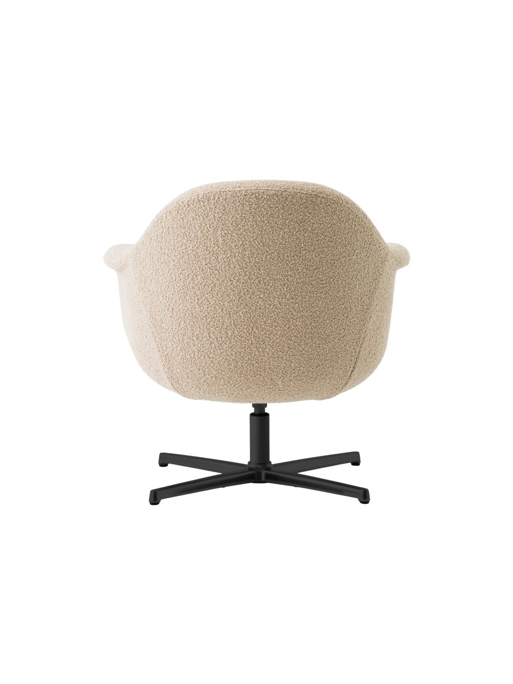 Fauteuil lounge pivotant contemporain en tissu avec piètement étoile en aluminium pour salon