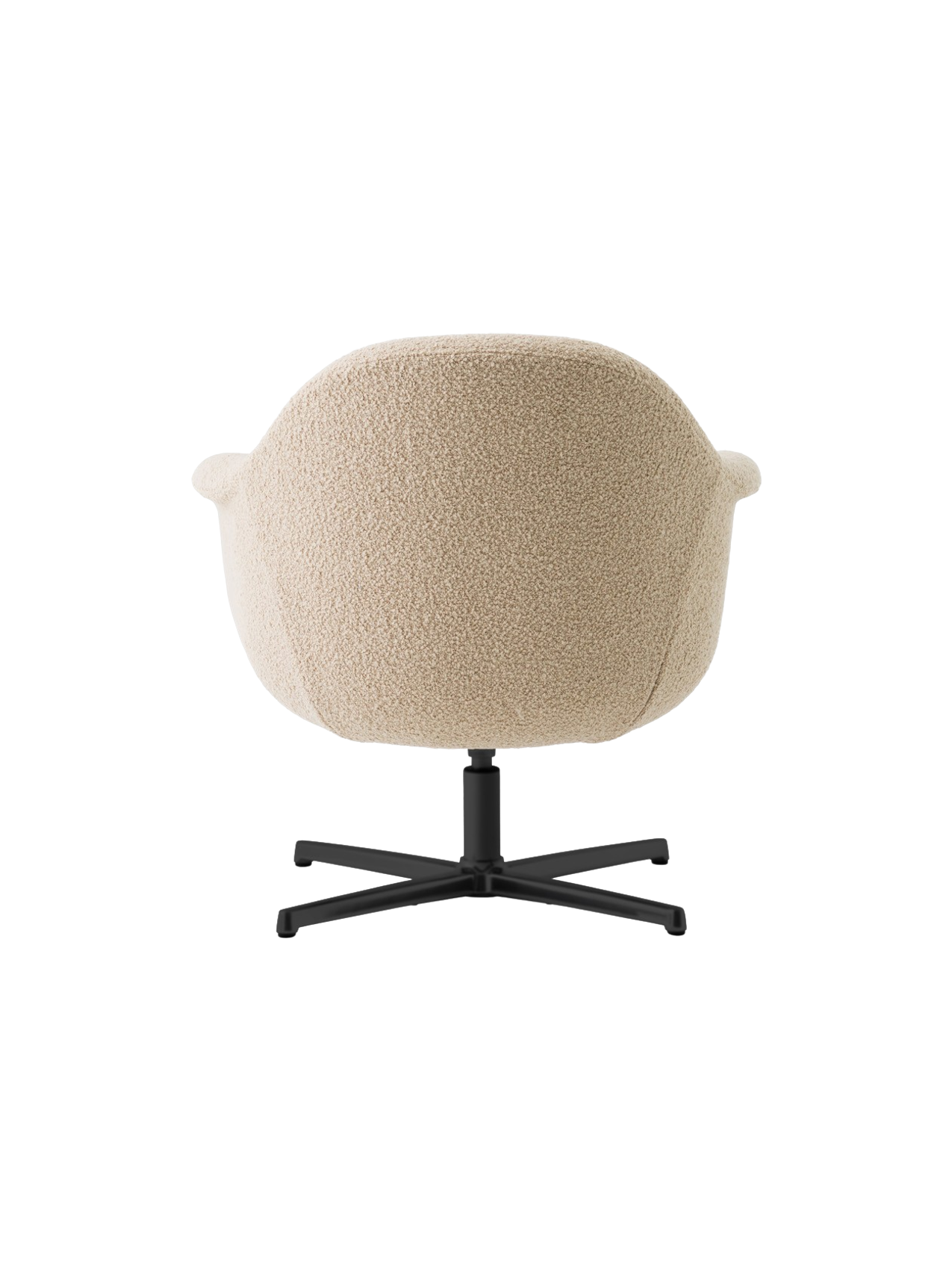Fauteuil lounge pivotant contemporain en tissu avec piètement étoile en aluminium pour salon