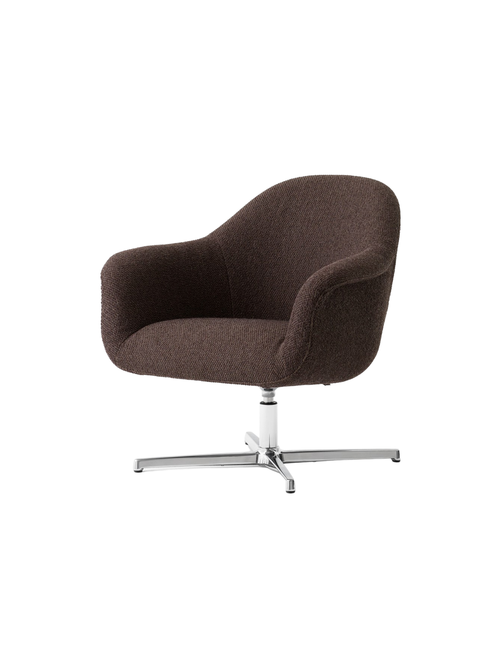 Fauteuil lounge pivotant contemporain en tissu avec piètement étoile en aluminium pour salon