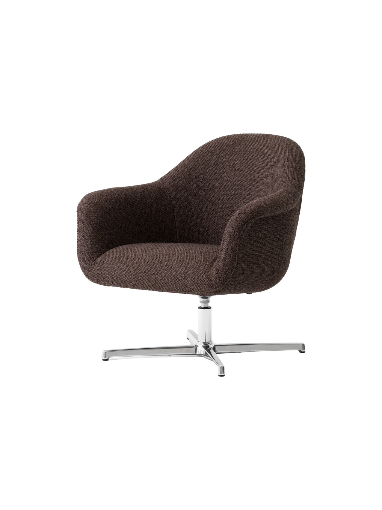 Fauteuil lounge pivotant contemporain en tissu avec piètement étoile en aluminium pour salon