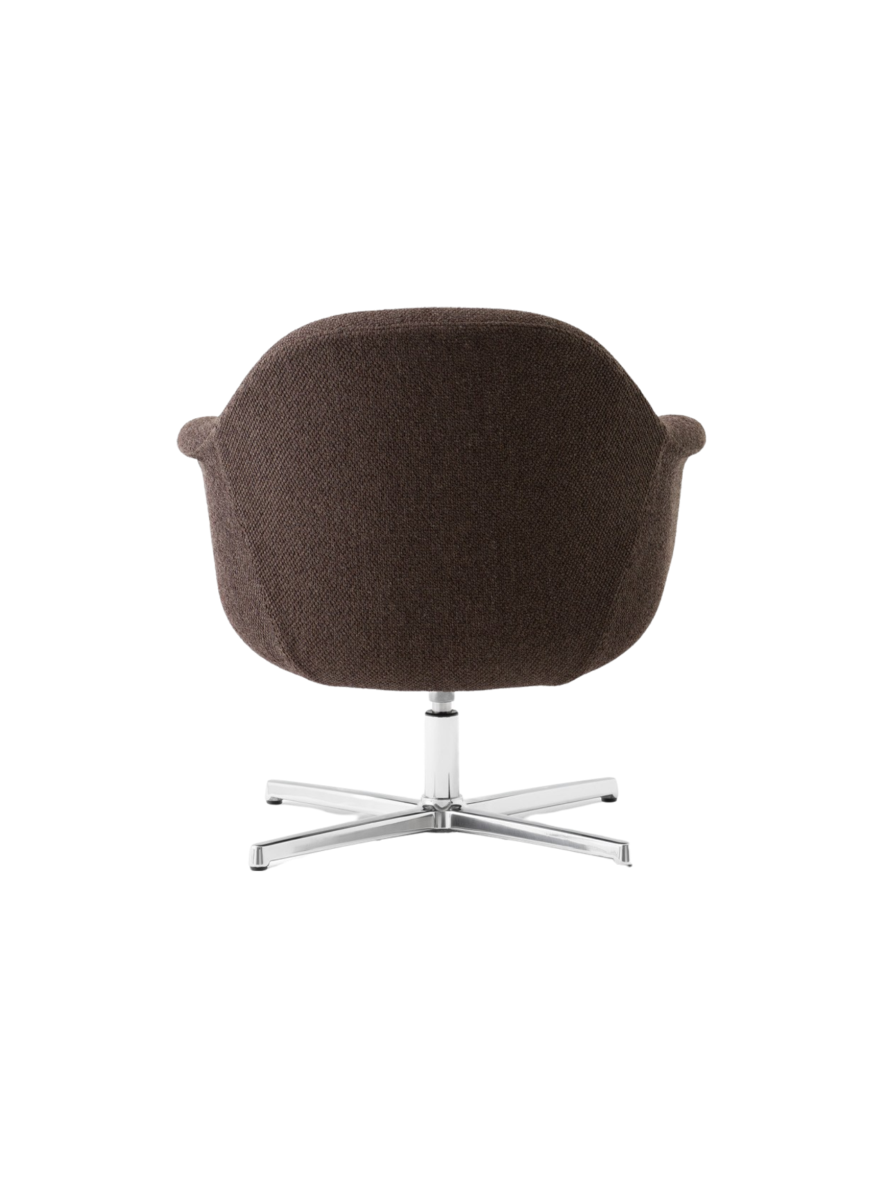 Fauteuil lounge pivotant contemporain en tissu avec piètement étoile en aluminium pour salon