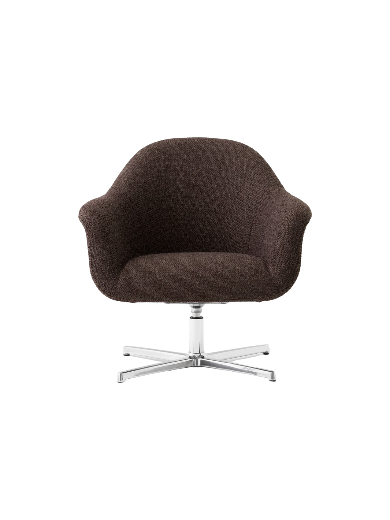 Fauteuil lounge pivotant contemporain en tissu avec piètement étoile en aluminium pour salon