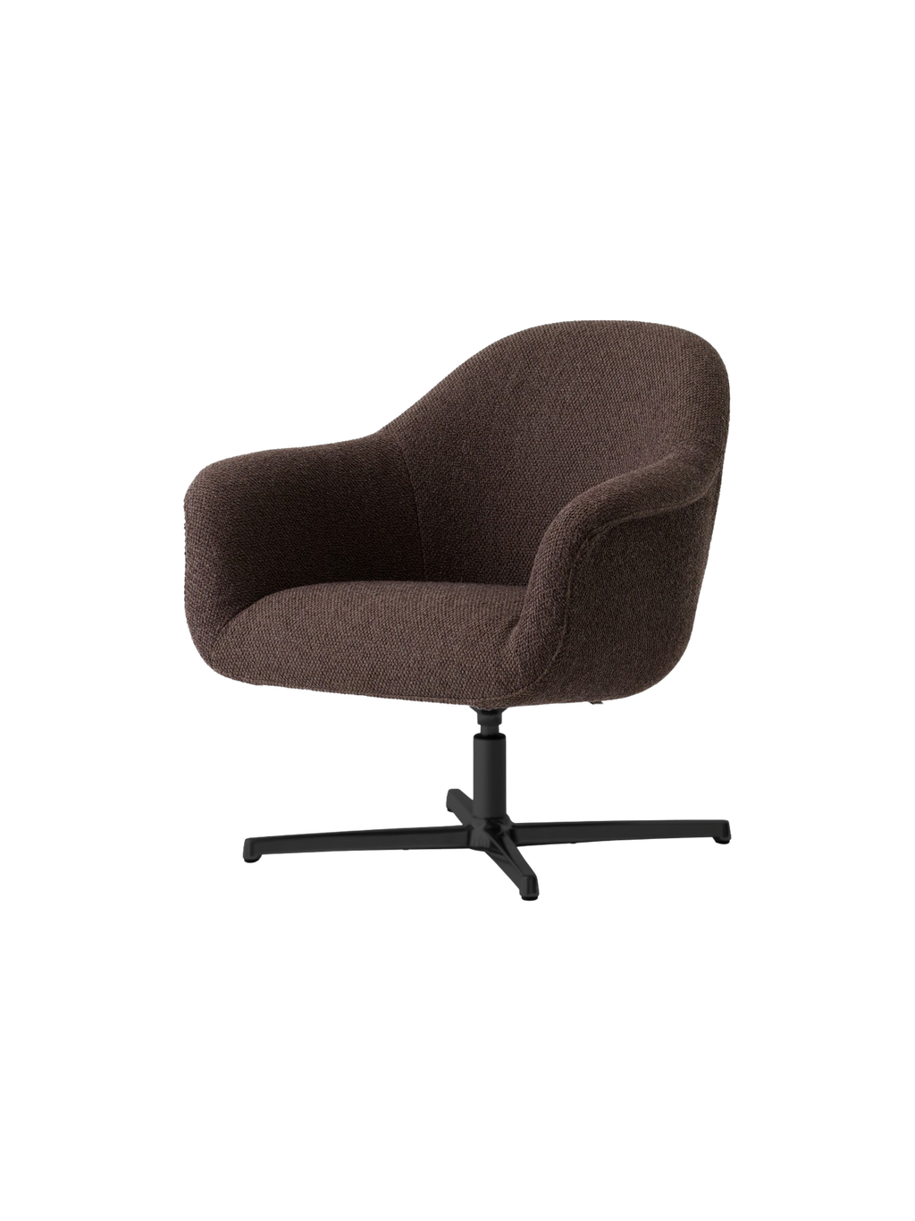 Fauteuil lounge pivotant contemporain en tissu avec piètement étoile en aluminium pour salon