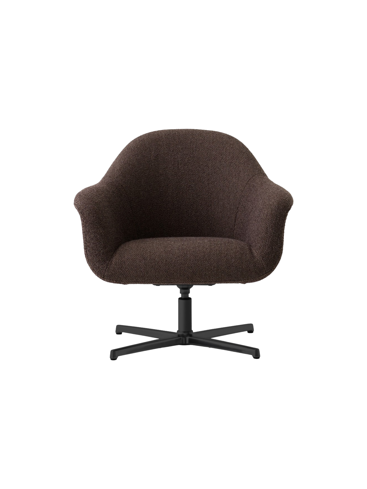 Fauteuil lounge pivotant contemporain en tissu avec piètement étoile en aluminium pour salon