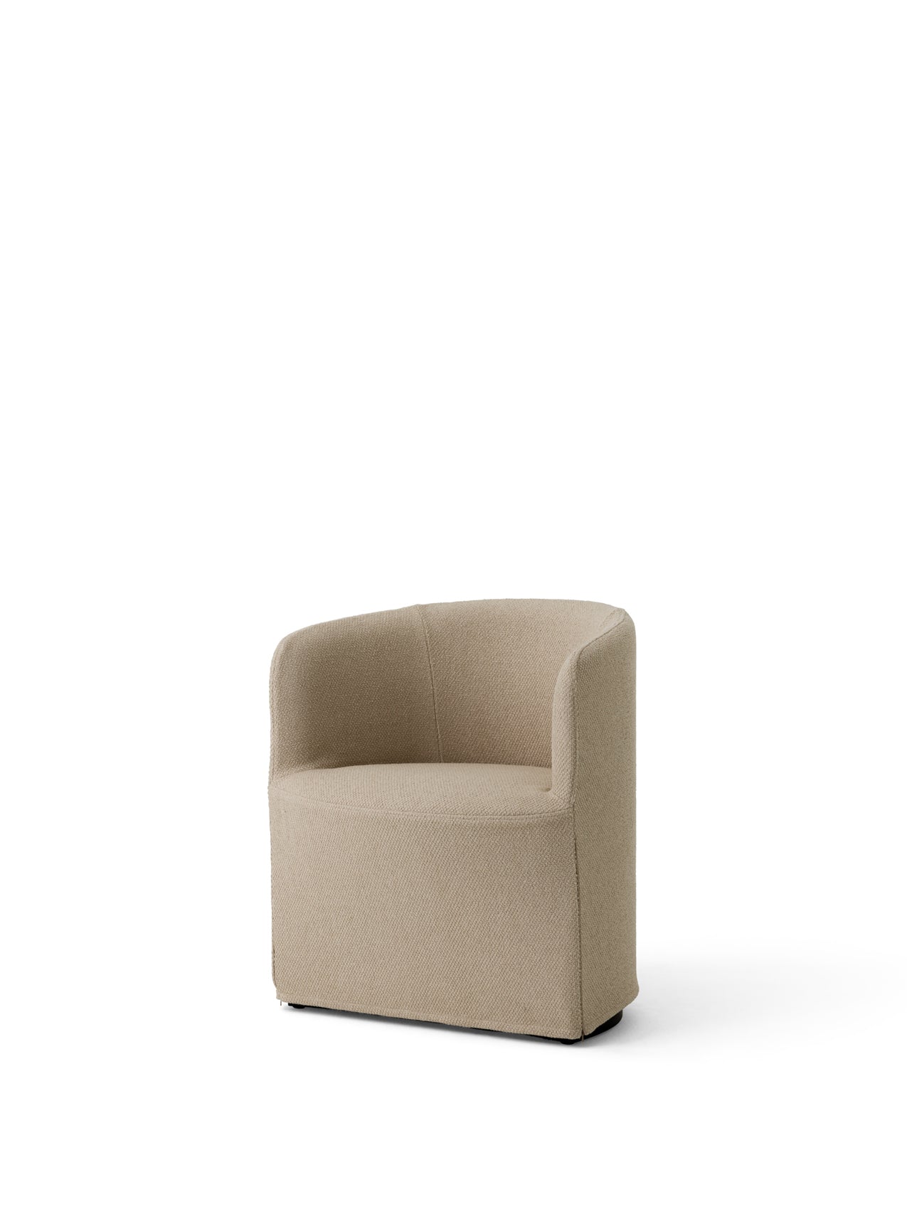 Fauteuil club contemporain en bouclette coton avec housse amovible et lavable pour salon
