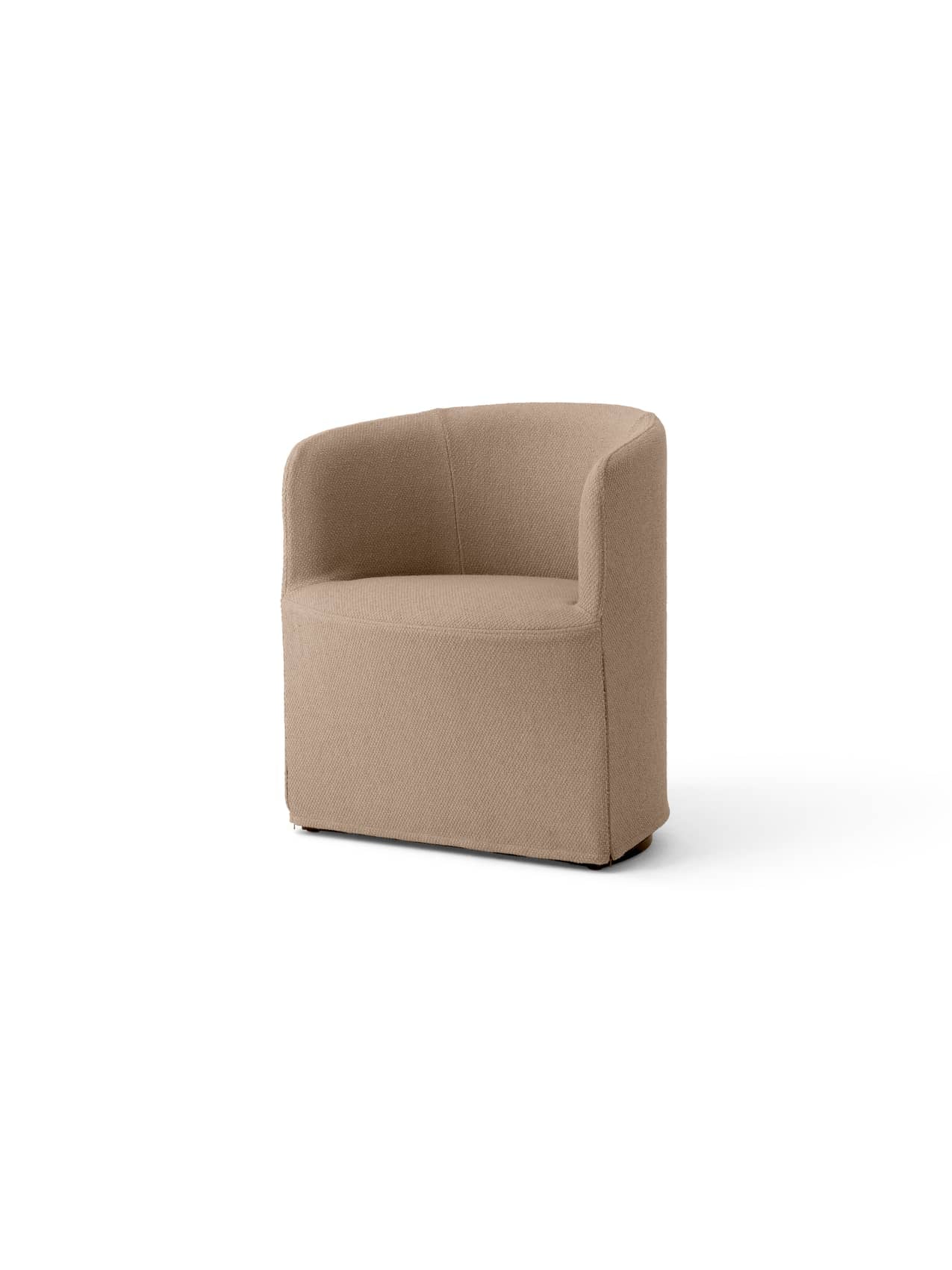 Fauteuil club contemporain en bouclette coton avec housse amovible et lavable pour salon