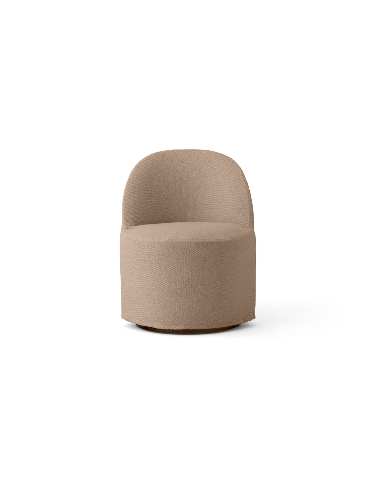 Fauteuil club pivotant en bouclé coton contemporain avec housse amovible lavable pour salon