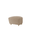 Pouf en tissu et chêne avec roulettes en laiton pour salon