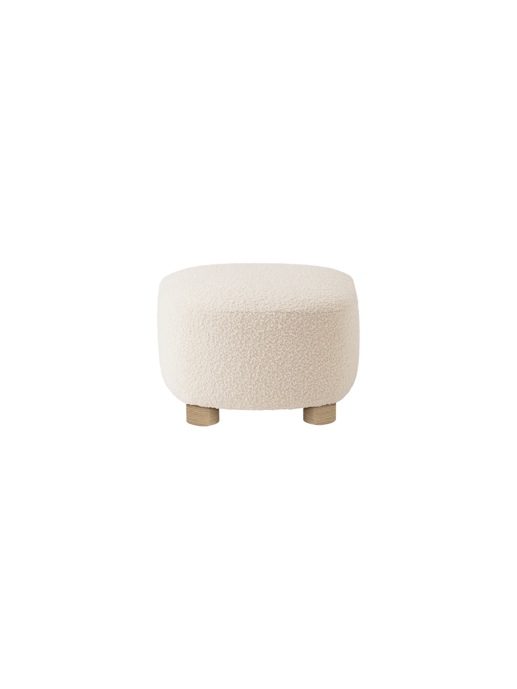 Pouf en tissu et chêne avec roulettes en laiton pour salon