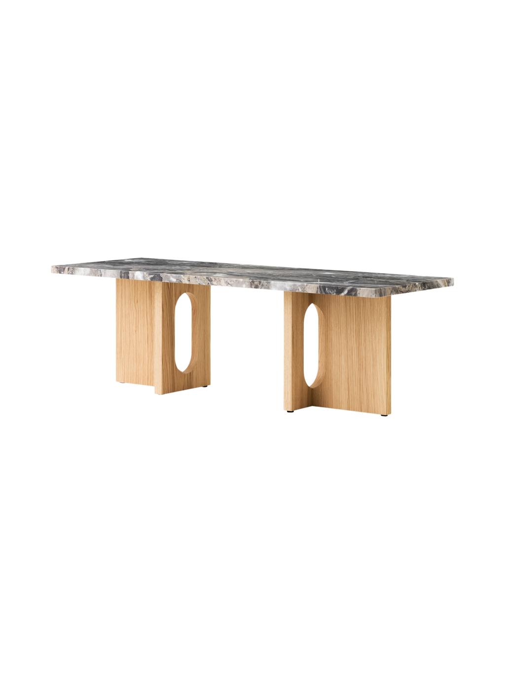 Table de salon scandinave en chêne et noyer avec banquette polyvalente pour salon