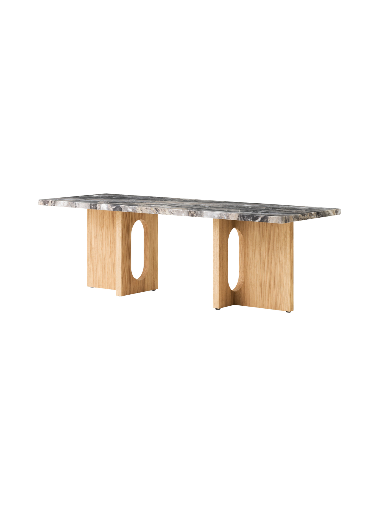 Table de salon scandinave en chêne et noyer avec banquette polyvalente pour salon