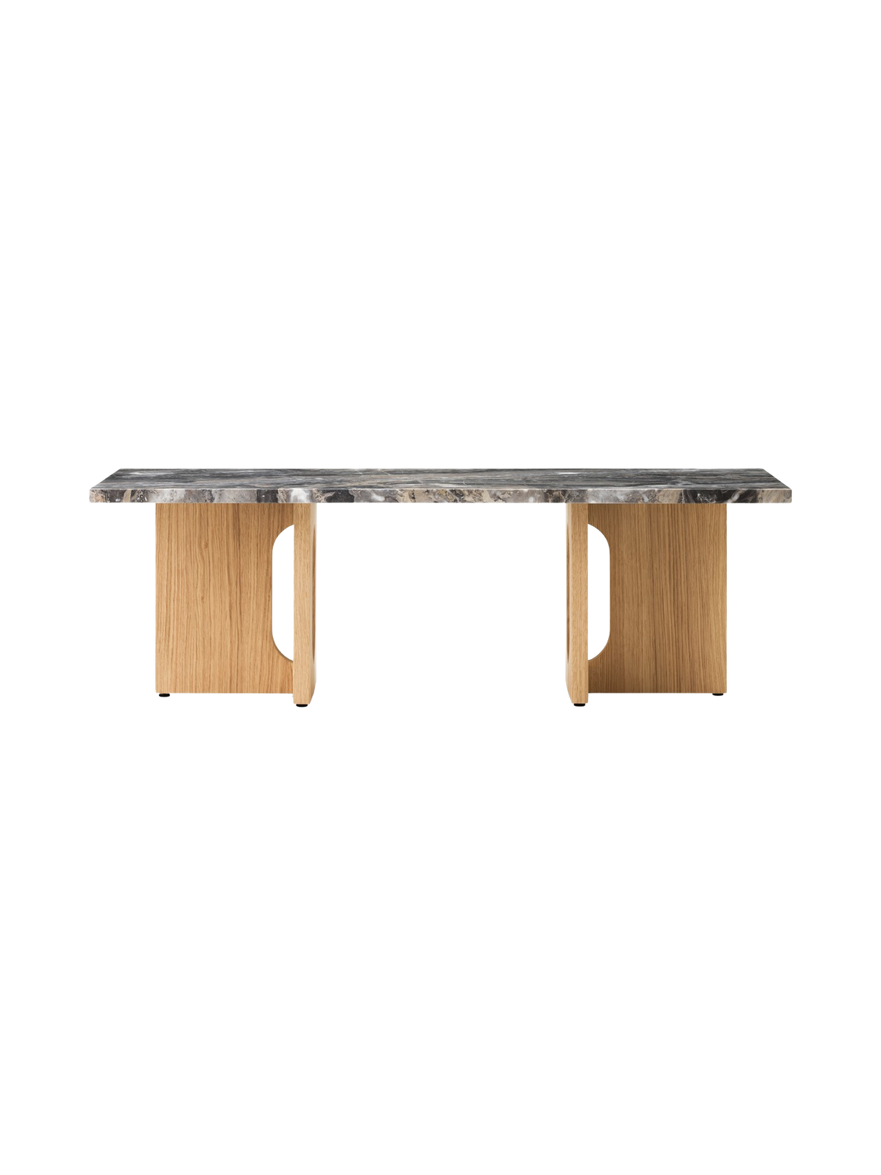 Table de salon scandinave en chêne et noyer avec banquette polyvalente pour salon