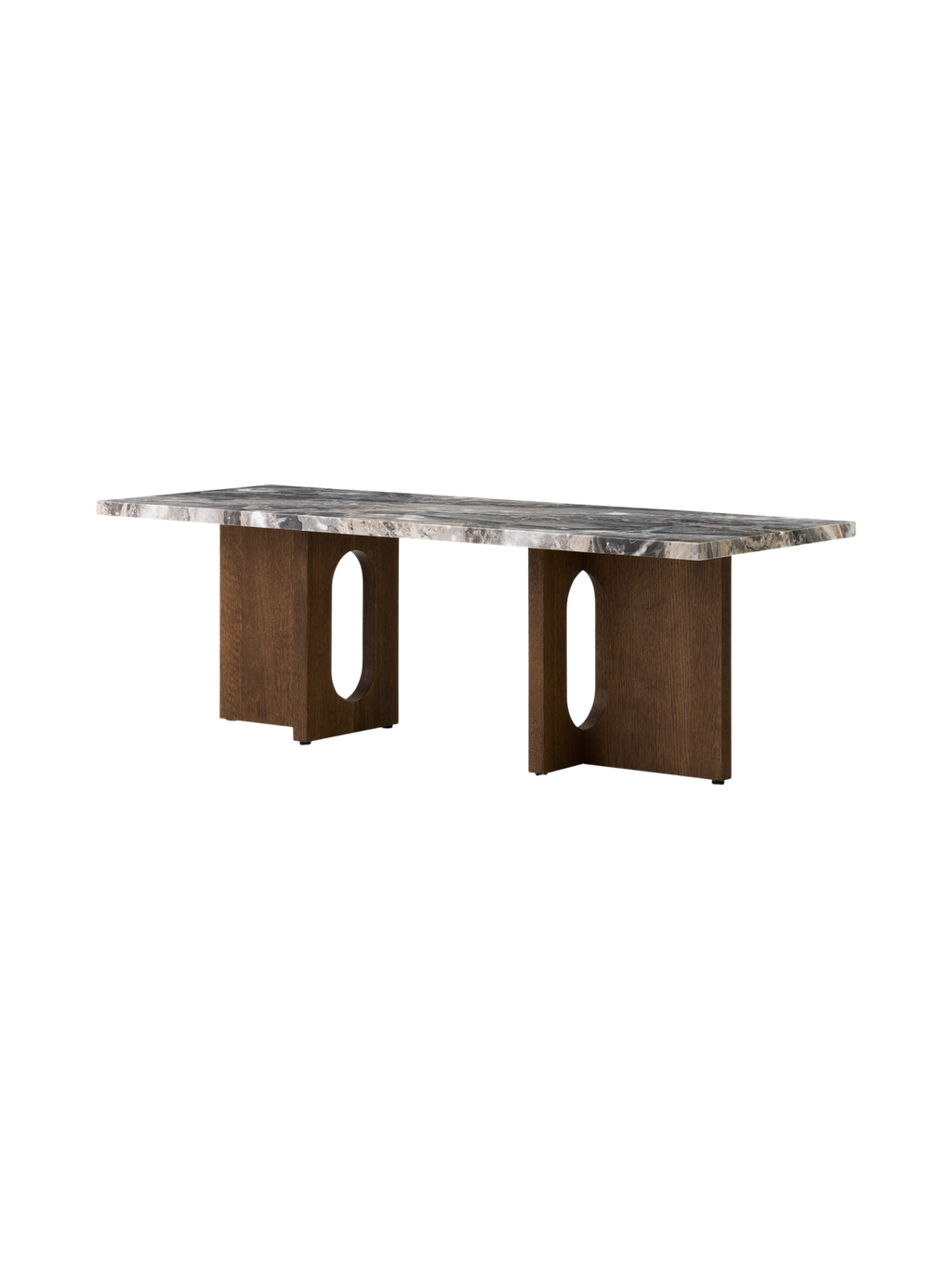 Table de salon scandinave en chêne et noyer avec banquette polyvalente pour salon
