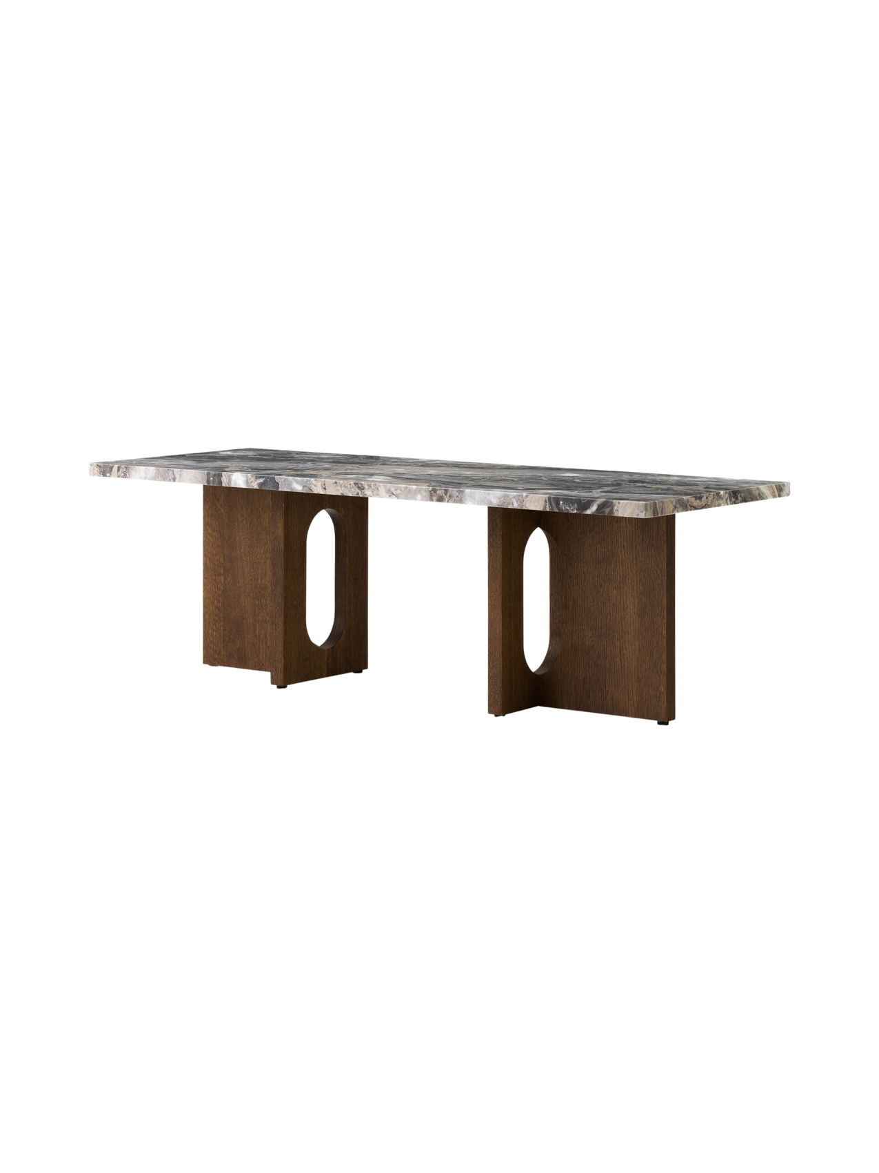 Table de salon scandinave en chêne et noyer avec banquette polyvalente pour salon