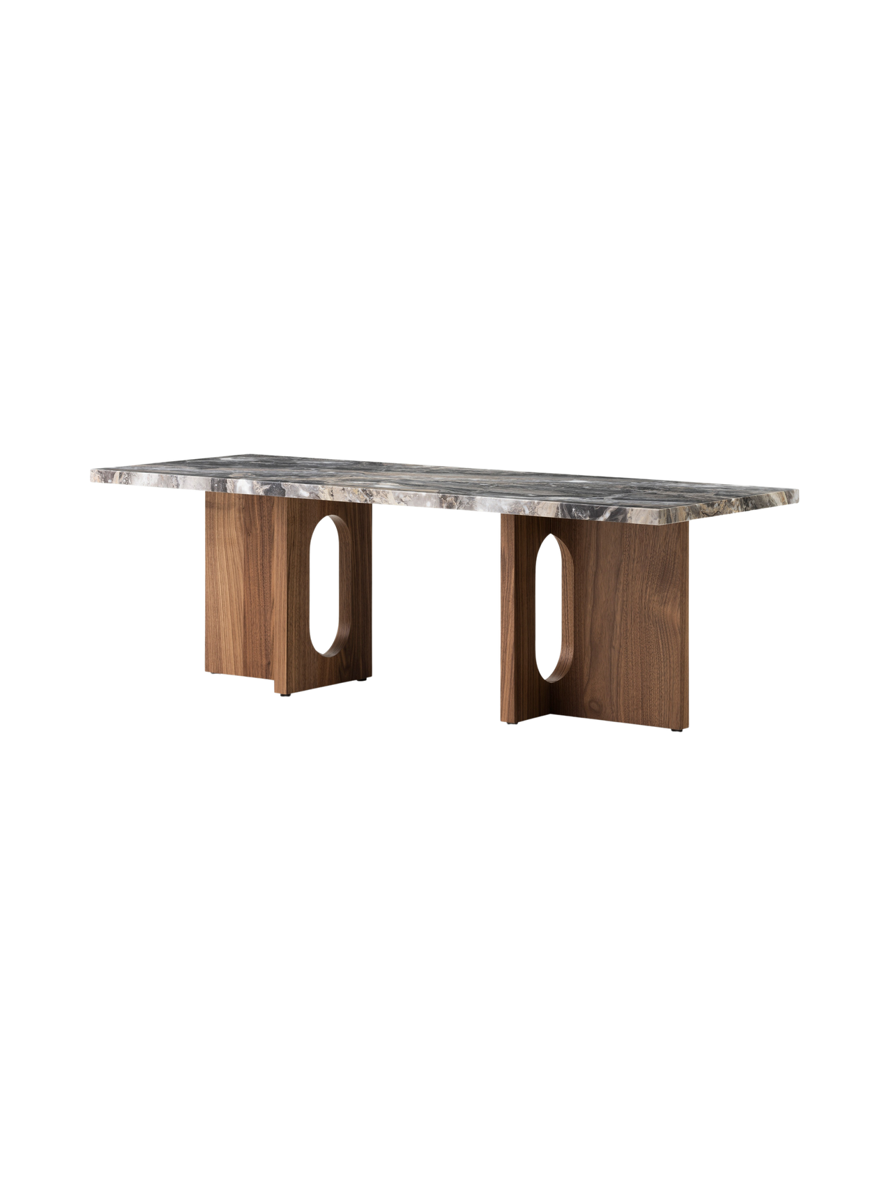 Table de salon scandinave en chêne et noyer avec banquette polyvalente pour salon