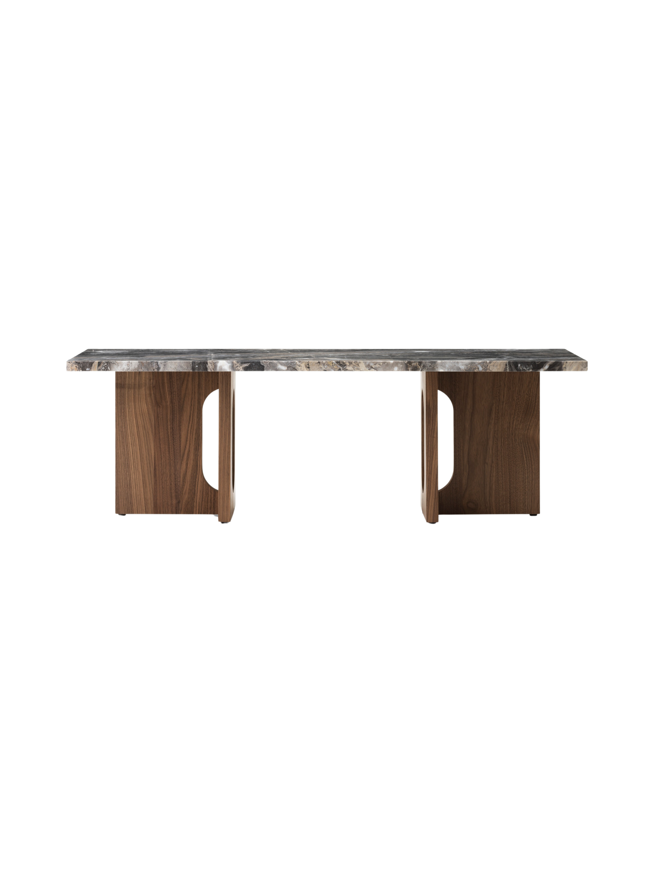 Table de salon scandinave en chêne et noyer avec banquette polyvalente pour salon