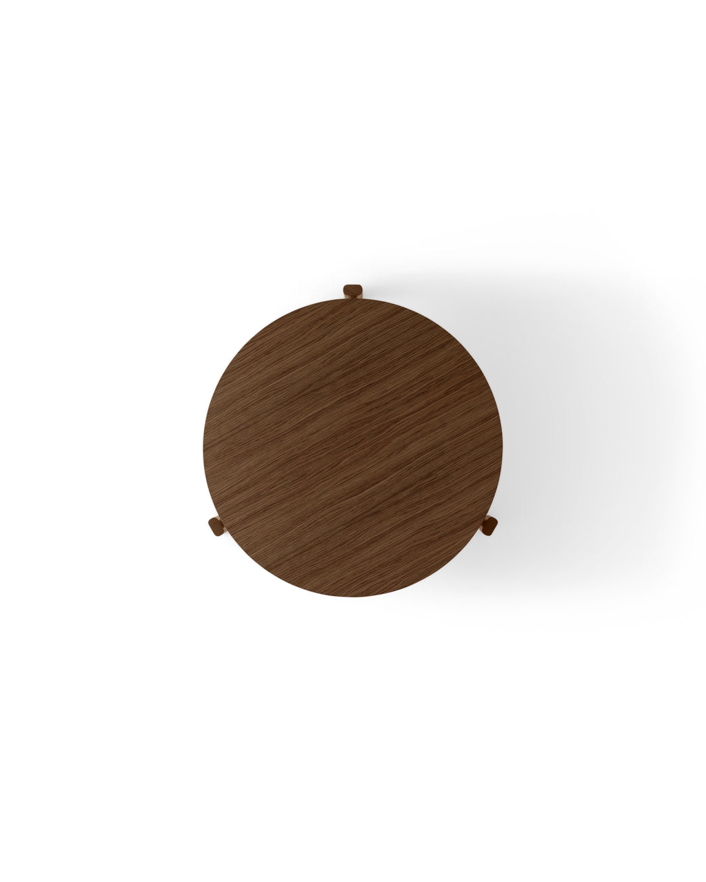 Table basse ronde scandinave en chêne massif et noyer avec assemblage à plat pour salon