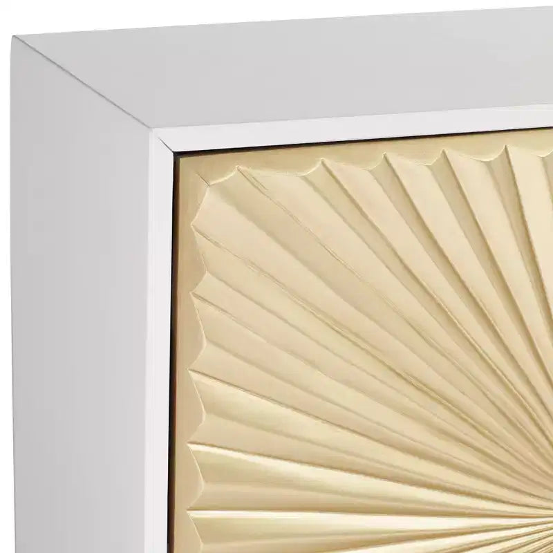 55 Downing Street Starburst 32 Armoire large blanche et dorée à 2 portes