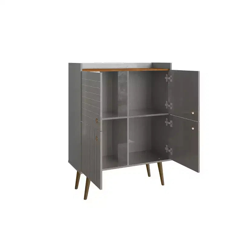 45,5 Bogart Armoire d'appoint 4 étagères de style Mid-Century Modern -