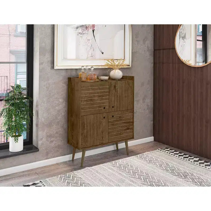 45,5 Bogart Armoire d'appoint 4 étagères de style Mid-Century Modern -