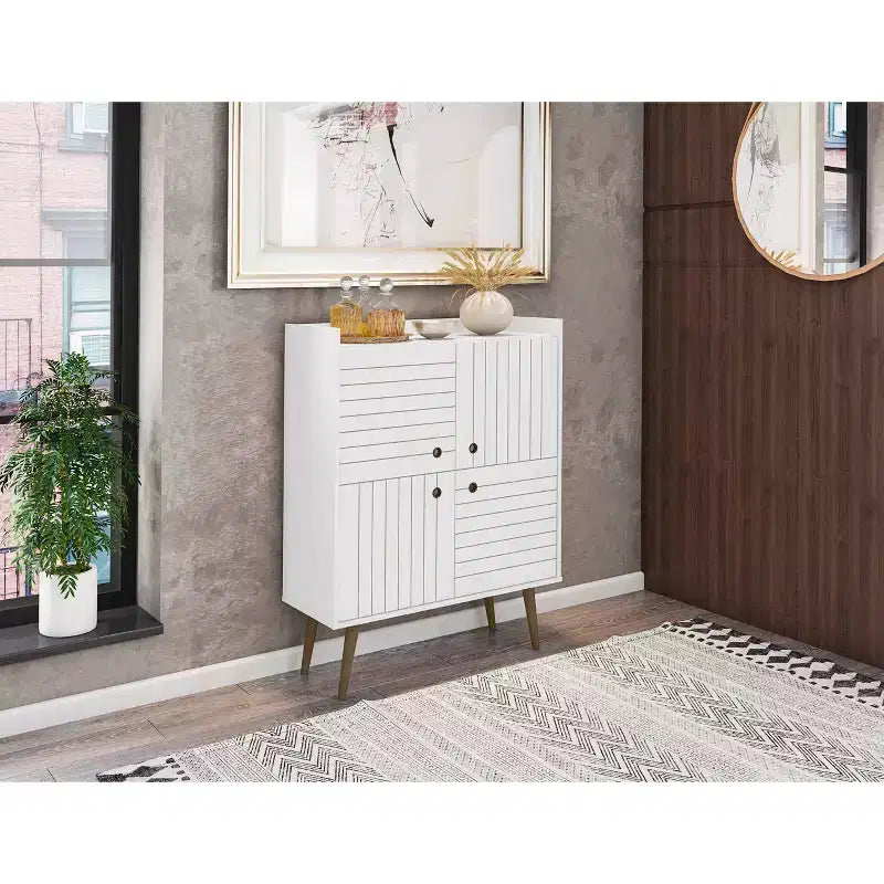 45,5 Bogart Armoire d'appoint 4 étagères de style Mid-Century Modern -