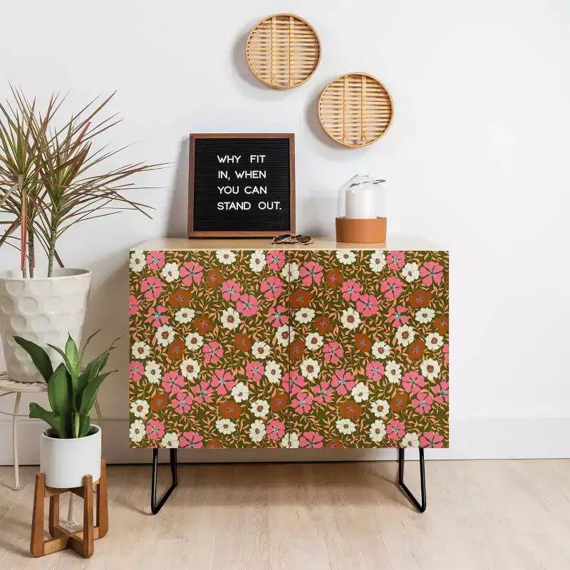 Crédence Schatzi Brown Jirra Floral Olive -