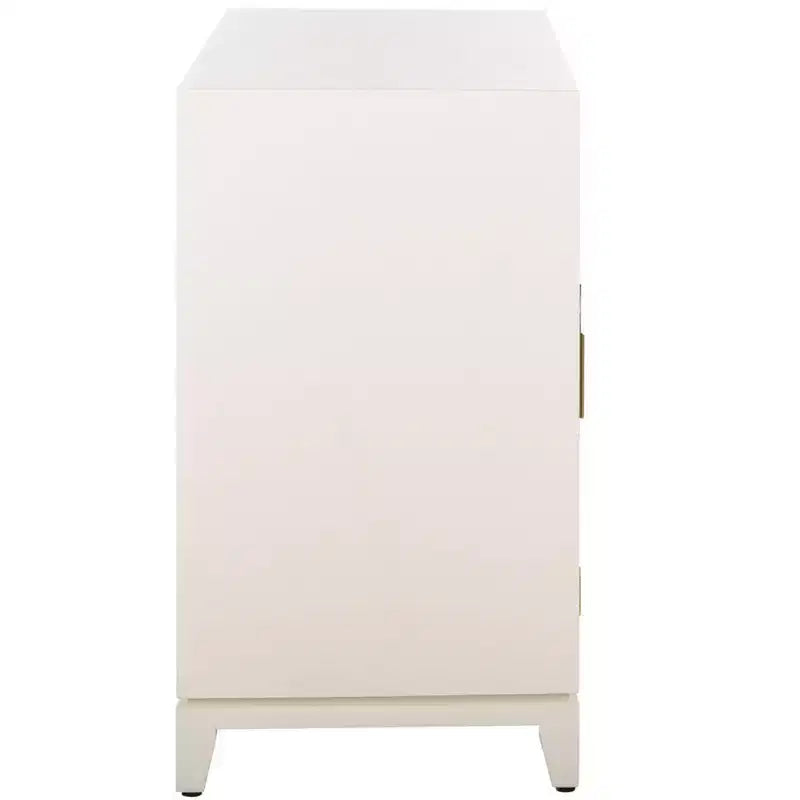 Commode 2 portes 1 tiroir Nigel - CHS6600 - Blanc/Laiton -