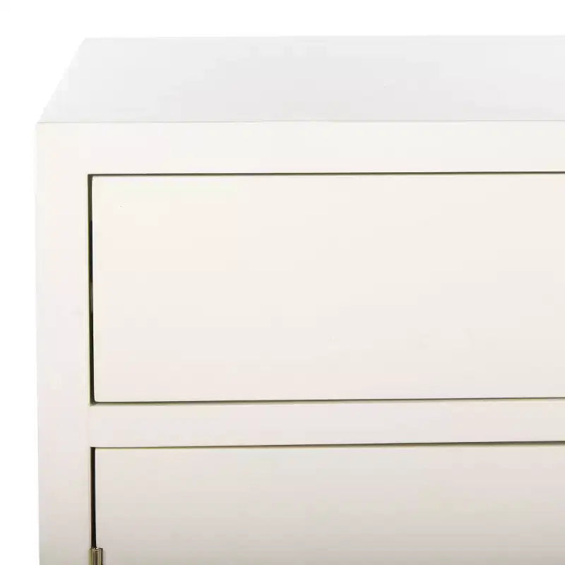 Commode 2 portes 1 tiroir Nigel - CHS6600 - Blanc/Laiton -