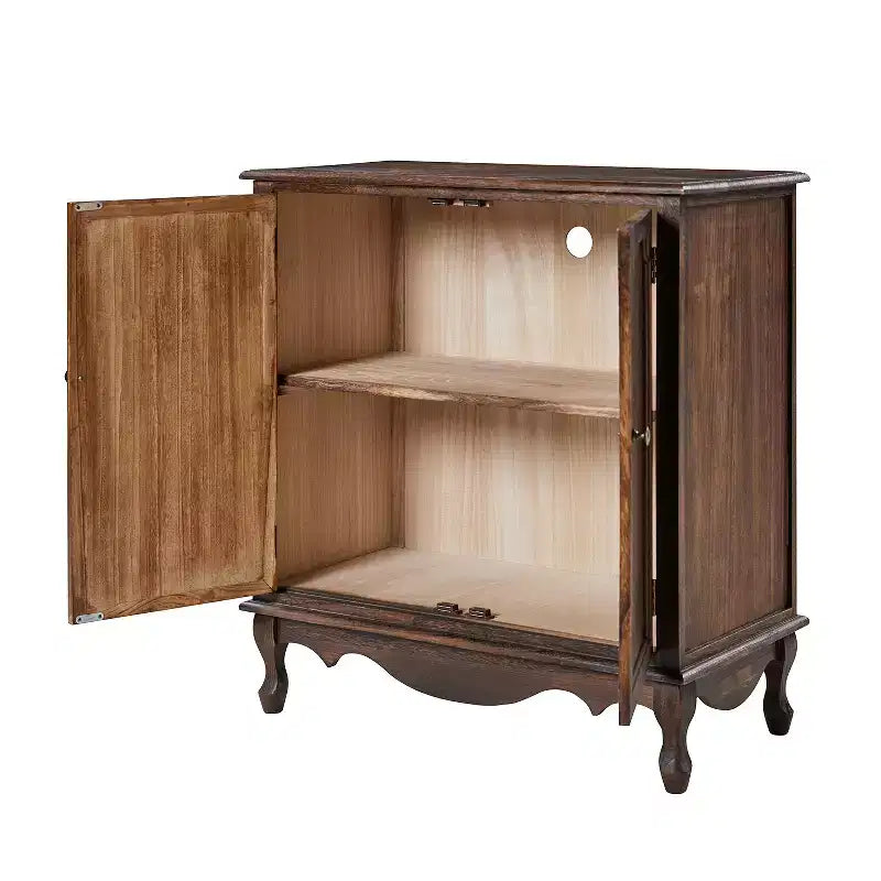 Meuble d'appoint de style rustique à 2 portes de 34 po de hauteur avec pieds réglables, ensemble de 2 | Hulala Home
